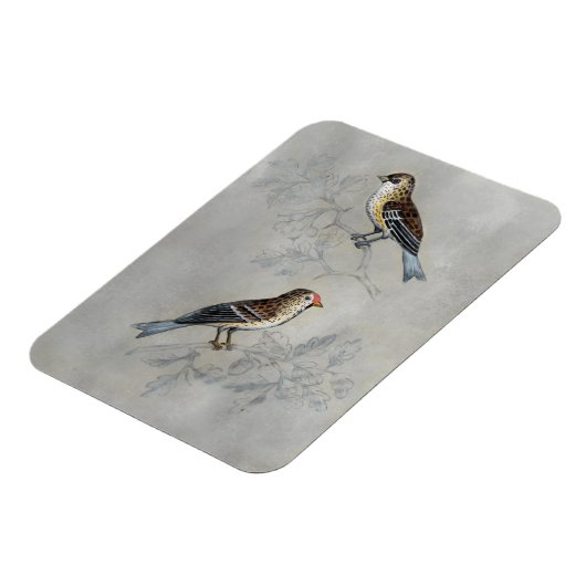 Silvered Aviary | Zwei Vögel Magnet (Linke Seite)