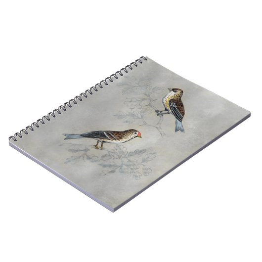Silvered Aviary | Zwei Vögel Notizblock (Linke Seite)