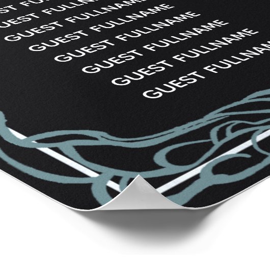 SilverEnchanted Gothic Raven Wedding Seating Chart Poster (Ecke)