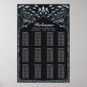 SilverEnchanted Gothic Raven Wedding Seating Chart Poster (Vorne)