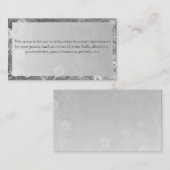 SilverFloralWedding zusätzliche Info-Abschlusskart Begleitkarte (Vorne/Hinten)