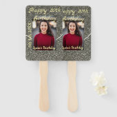 Silverglitter Foto 20. Geburtstag Namensdatum hinz Fächer (Vorne und Hinten)