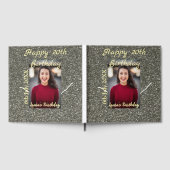 Silverglitter Foto 20. Geburtstag Namensdatum hinz Gästebuch (Voll)