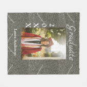 Silverglitter Foto Abschluss hinzufügen Namensklas Fleecedecke (Vorderseite (Horizontal))