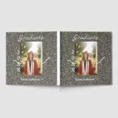 Silverglitter Foto Abschluss hinzufügen Namensklas Gästebuch (Voll)