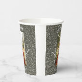 Silverglitter Foto Abschluss hinzufügen Namensklas Pappbecher (Links)