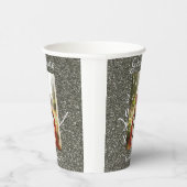Silverglitter Foto Abschluss hinzufügen Namensklas Pappbecher (Rechts)
