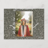 Silverglitter Foto Abschluss hinzufügen Namensklas Postkarte (Rückseite)