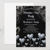 SilverHearts Valentinstag Party Einladung (Vorne/Hinten)