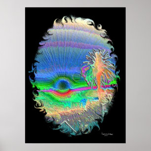 Silverlake Sunset Negative Oval 2, Art Signatur.. Poster