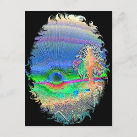Silverlake Sunset Negative Oval 2 Postkarte (Vorderseite)