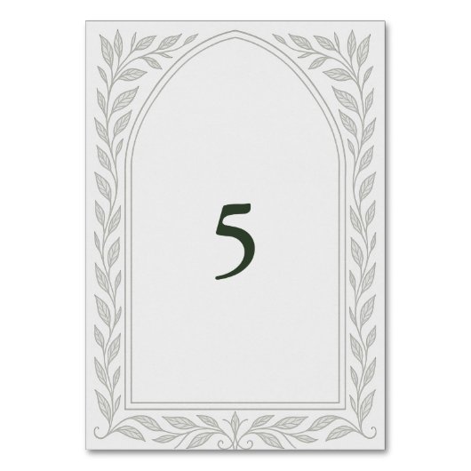 Silverleaf Elven Wedding - Arch & Vine Tischnummer (Rückseite)
