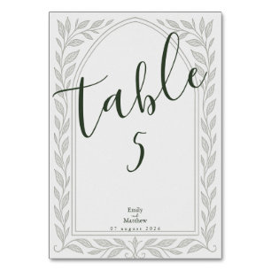 Silverleaf Elven Wedding - Arch & Vine Tischnummer