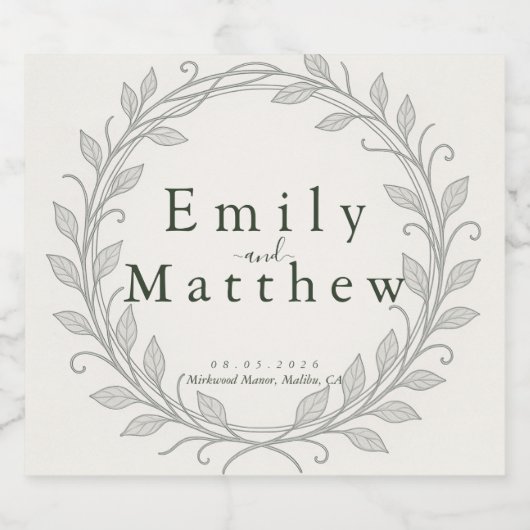 Silverleaf Elven Wedding Bierflaschenetikett (Einzelnes Label)