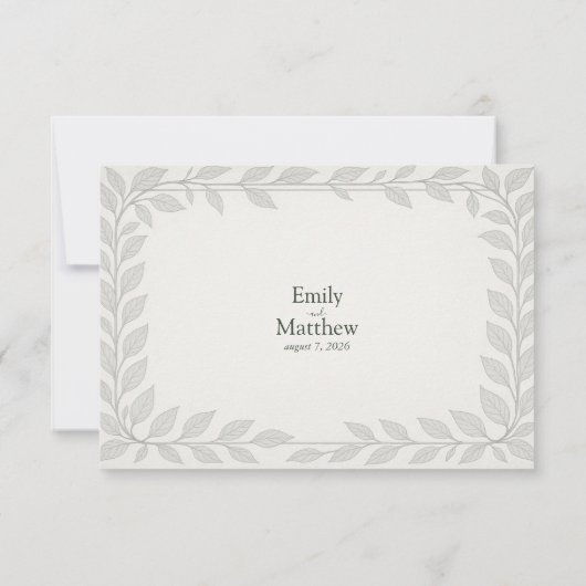 Silverleaf Elven Wedding Dankeskarte (Rückseite)