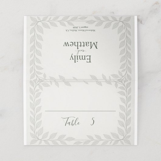 Silverleaf Elven Wedding - Leaf Wedding Platzkarte (Außenseite Aufgefaltet)