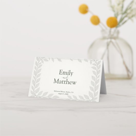 Silverleaf Elven Wedding - Leaf Wedding Platzkarte (Rückseite)