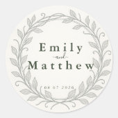Silverleaf Elven Wedding Runder Aufkleber (Vorderseite)