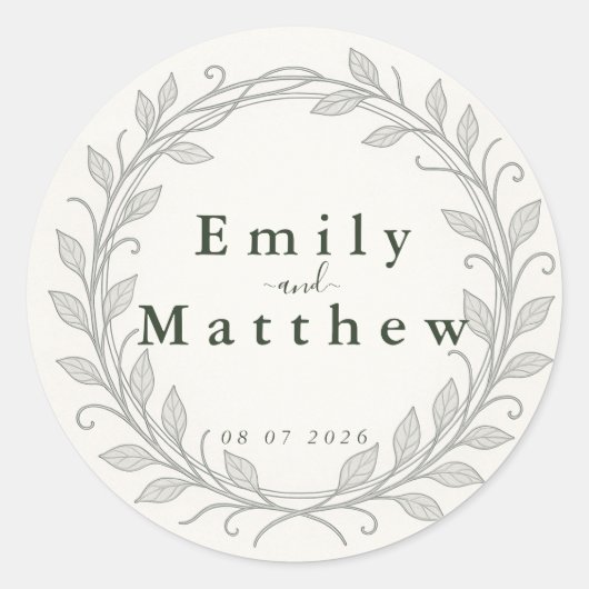 Silverleaf Elven Wedding Runder Aufkleber (Vorderseite)