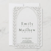 Silverleaf Elven Wedding - Wine & Arch Design Einladung (Rückseite)