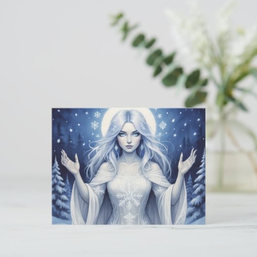 SilverSnowQueen Feiertagspostkarte (Stehend Vorderseite)