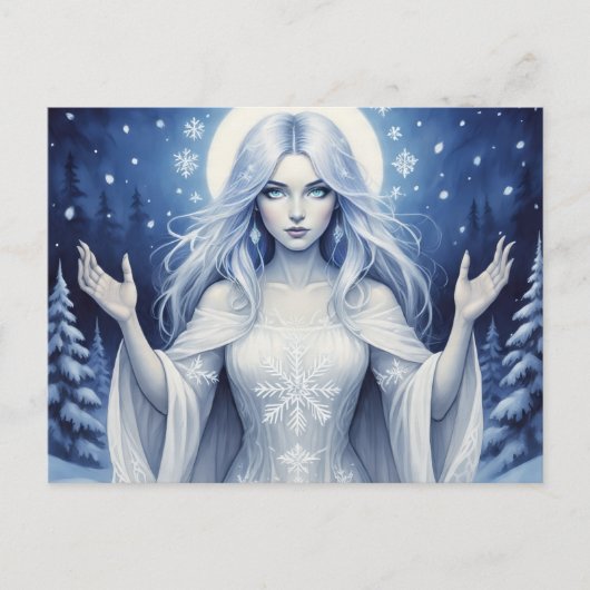 SilverSnowQueen Feiertagspostkarte (Vorderseite)