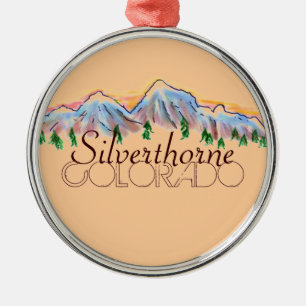 Silverthorne Colorado Bergornament Silbernes Ornament