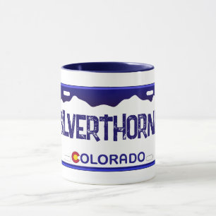 Silverthorne Colorado Blauer Nummernschild Tasse