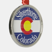 Silverthorne Colorado Kreisflagge Ornament Aus Metall (Rechts)