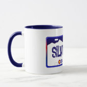 Silverton Colorado Blauer Nummernschild Tasse (Links)