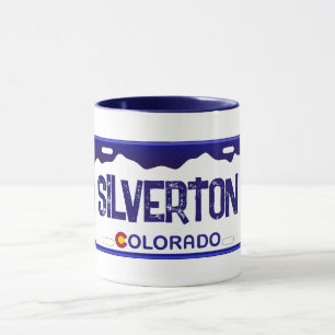 Silverton Colorado Blauer Nummernschild Tasse