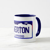 Silverton Colorado Blauer Nummernschild Tasse (VorderseiteRechts)
