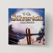 Silverton Colorado Skiposter Button (Vorderseite)