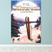 Silverton Colorado Skiposter Leinwanddruck (Insitu (Holzboden))