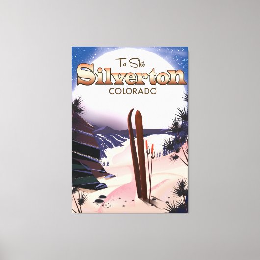 Silverton Colorado Skiposter Leinwanddruck (Vorderseite)