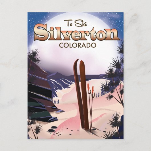 Silverton Colorado Skiposter Postkarte (Vorderseite)