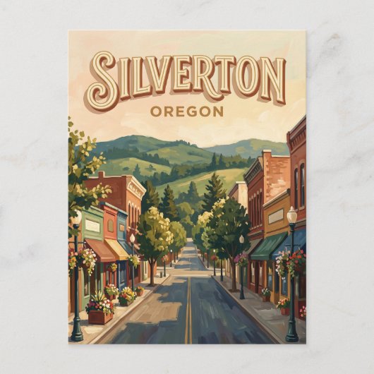Silverton Oregon Postkarte (Vorderseite)