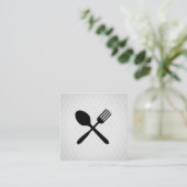 Silverware Chic Diamond Muster Quadratische Visitenkarte (Stehend Vorderseite)