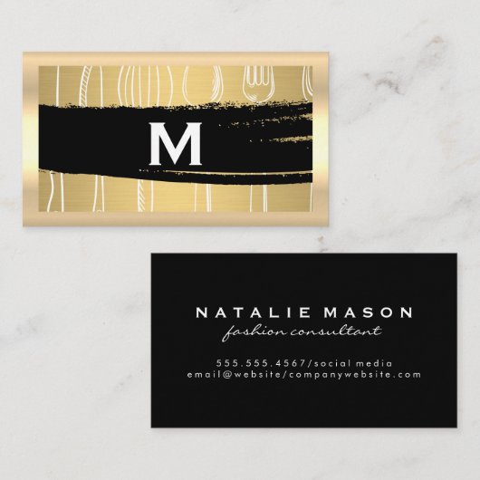 Silverware Gold Brushed Metallic Visitenkarte (Vorne/Hinten)