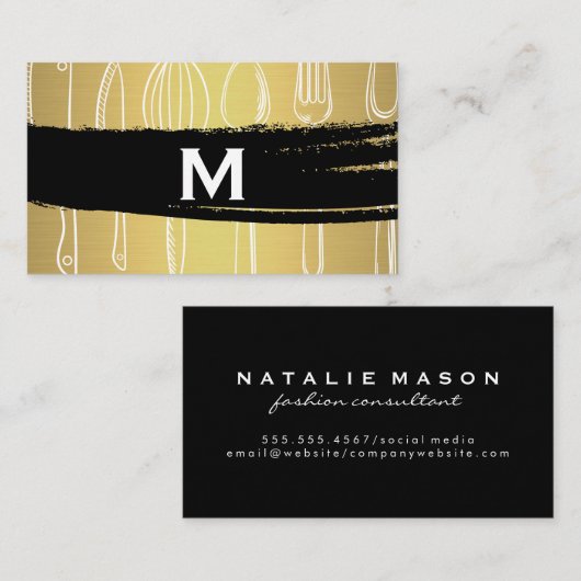 Silverware Gold Brushed Visitenkarte (Vorne/Hinten)