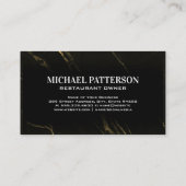 Silverware Gold Logo | Schwarzer Marmor | Gewürze Visitenkarte (Rückseite)