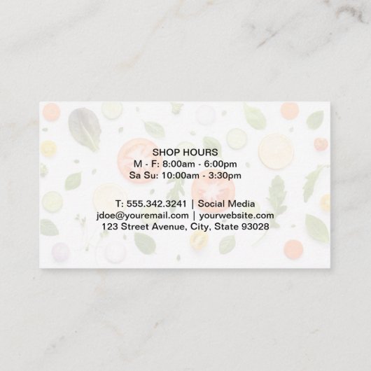 Silverware-Logo | Gemüse-Visitenkarte Visitenkarte (Rückseite)