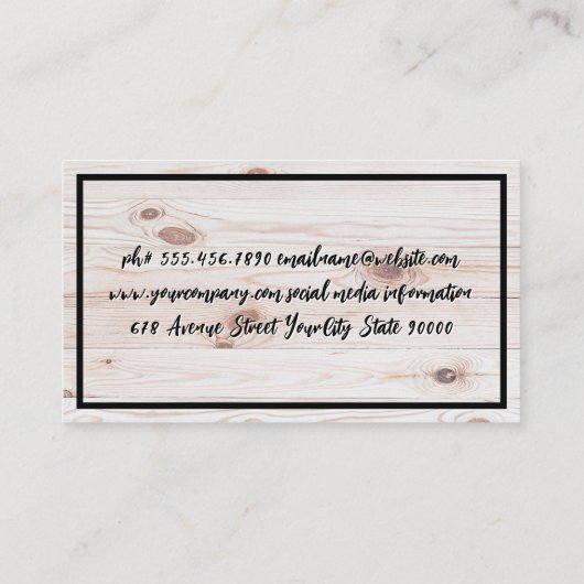 Silverware-Logo | Holzbrett Visitenkarte (Rückseite)