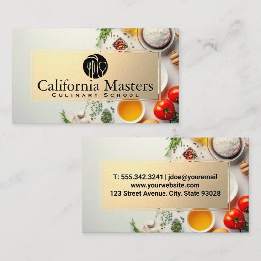 Silverware-Logo | Kochzutaten Visitenkarte (Vorne/Hinten)