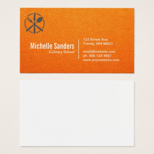 Silverware-Logo | Orangefarbene Textur (Vorne & Hinten)