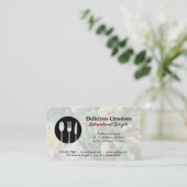 Silverware-Logo | Pasta Salad Hintergrund Visitenkarte (Stehend Vorderseite)