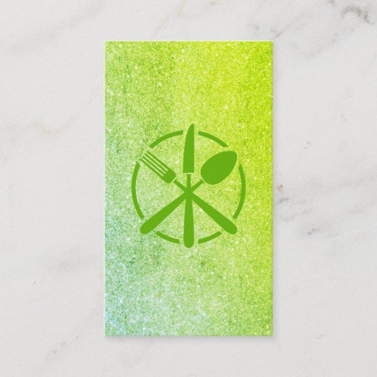 Silverware-Logo | Symbol für grünen Glitzer Visitenkarte (Vorderseite)