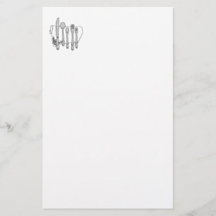 Silverware Schwarz-weiß Art Stationery Briefpapier