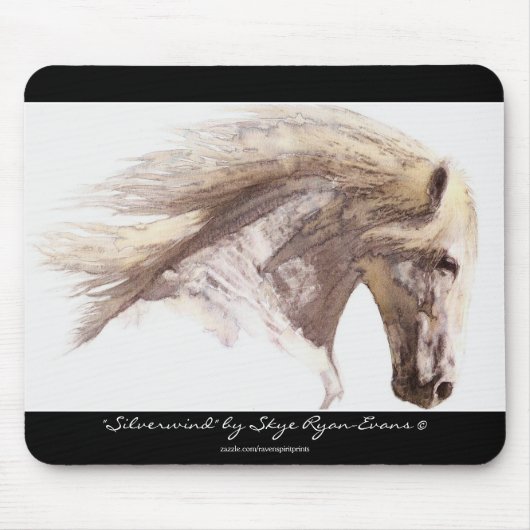 "SILVERWIND" Hengstpferd Lover Mousepad (Vorne)