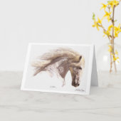 "SILVERWIND" weißes Pferdc$gruß-karten Karte (Gelbe Blume)